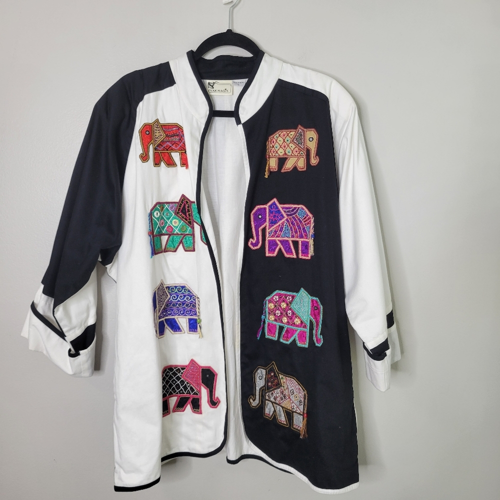 Yak Magik Embroidered Elephant Blazer